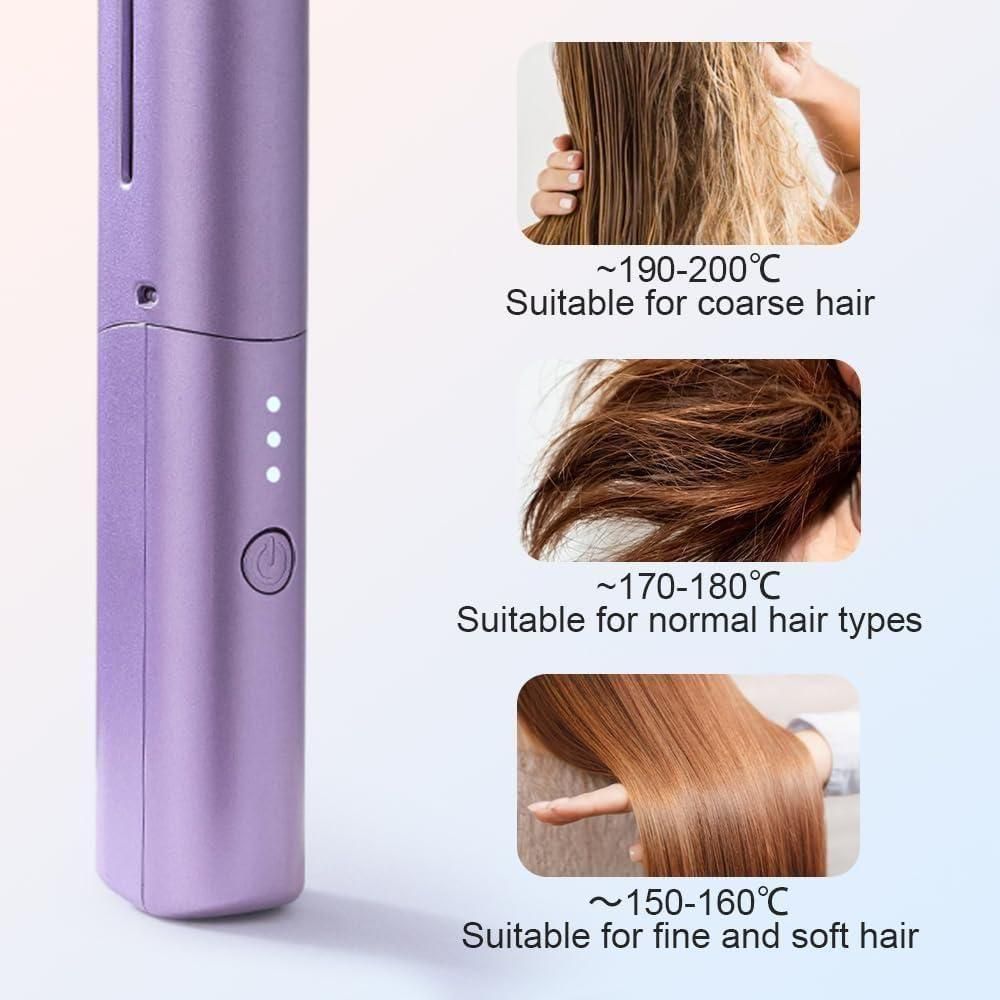Rechargeable Meneflix Portable Mini Hair Straightener Cordless